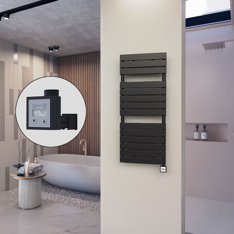 10H Electric Towel Warmer 500x1180 Matte Black Ktx3 600 W