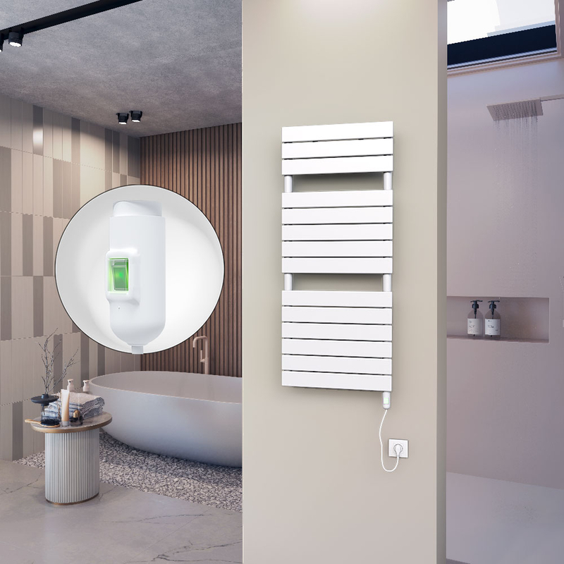 10H Electric Towel Warmer 500x1180 White (On/Off) 600 W