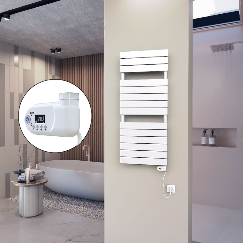 10H Electric Towel Warmer 500x1180 White (Thesis Thermostat) 600 W