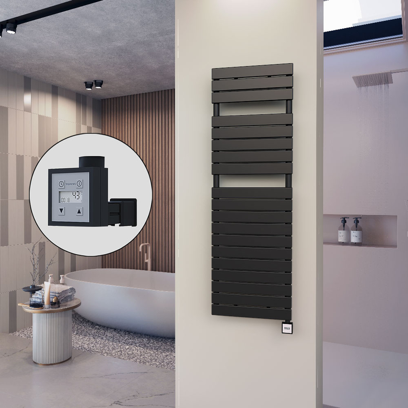 10H Electric Towel Warmer 500x1550 Matte Black Ktx3 600 W