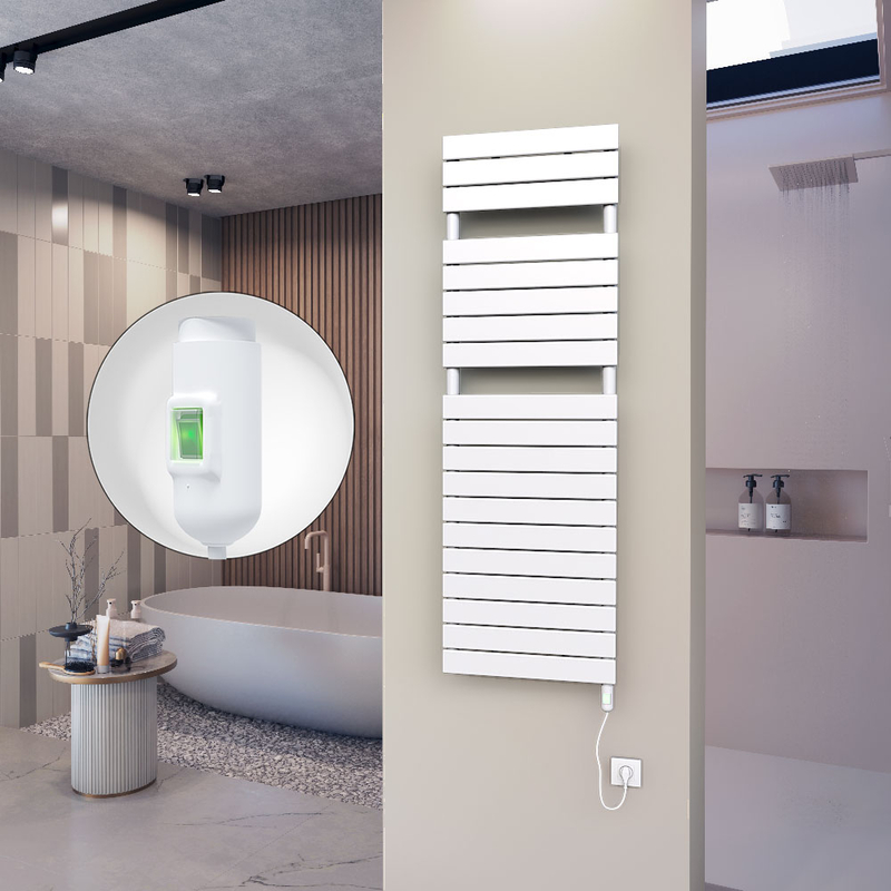 10H Electric Towel Warmer 500x1550 White (On/Off) 600 W