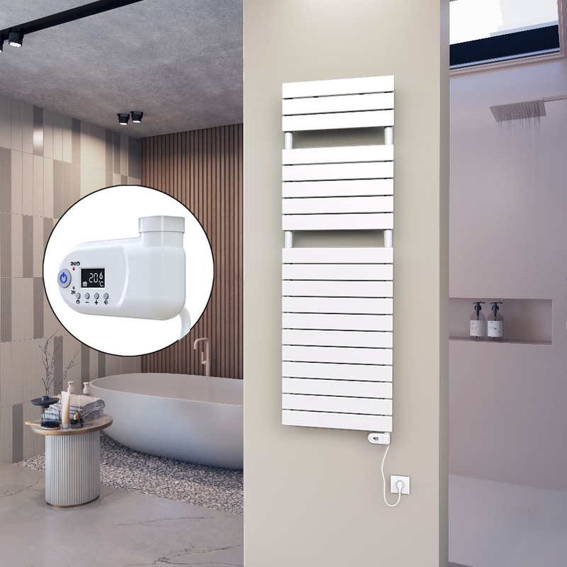 10H Electric Towel Warmer 500x1550 White (Thesis Thermostat) 600 W