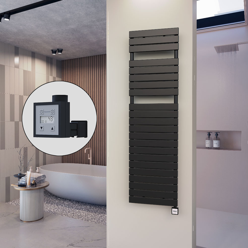 10H Electric Towel Warmer 500x1772 Matte Black Ktx3 1000 W