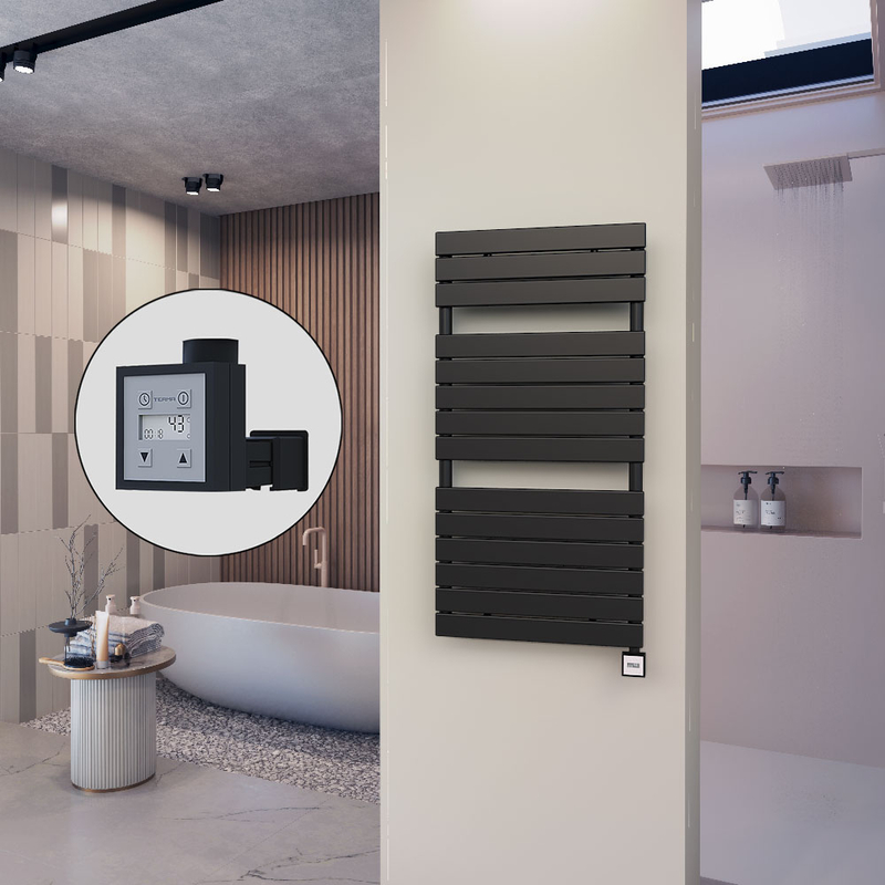 10H Electric Towel Warmer 600x1180 Matte Black Ktx3 600 W