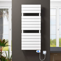 10H Electric Towel Warmer 600x1180 White (Musa Thermostat) 600 W - Thumbnail