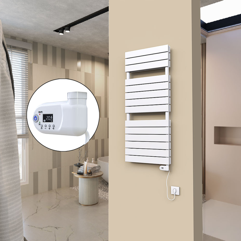 20H Electric Towel Warmer 500x1180 White (Thesis Thermostat) 600 W