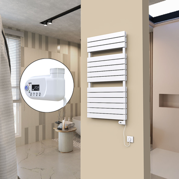 20H Electric Towel Warmer 600x1180 White (Thesis Thermostat) 900 W - Thumbnail