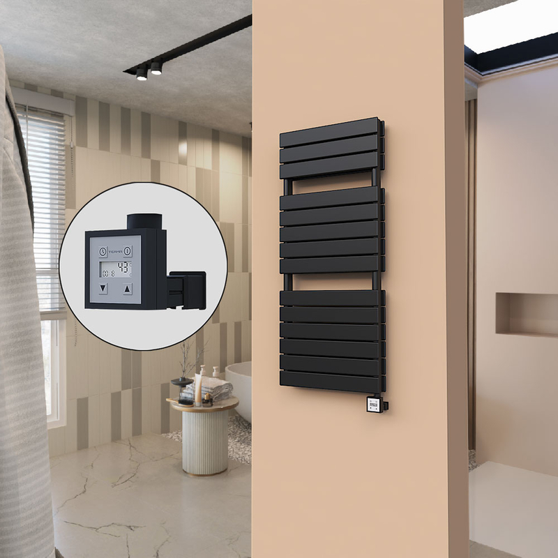 21H Electric Towel Warmer 500x1180 Matte Black Ktx3 1000 W