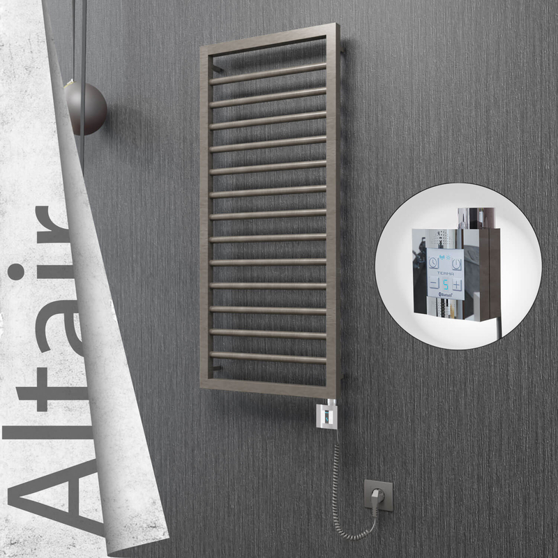 ALTAIR Elektrikli Paslanmaz Çelik Havlupan 400x1040 Satin Polisaj (KTX4 Termostat) 300W Spiral Kablolu