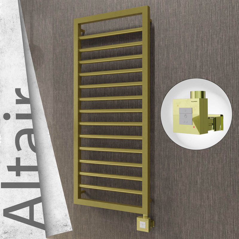 ALTAIR Elektrikli Paslanmaz Çelik Havlupan 400x1040 Satine Altın (KTX1 Termostat) 300W