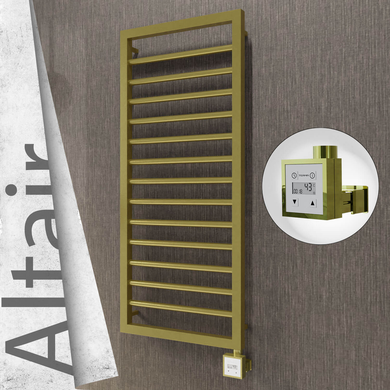 ALTAIR Elektrikli Paslanmaz Çelik Havlupan 400x1040 Satine Altın (KTX3 Termostat) 300W