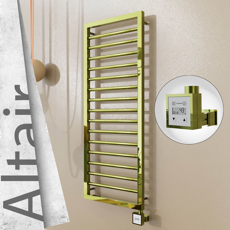 ALTAIR Elektrikli Paslanmaz Çelik Havlupan 400x1180 Altın (KTX3 Termostat) 300W