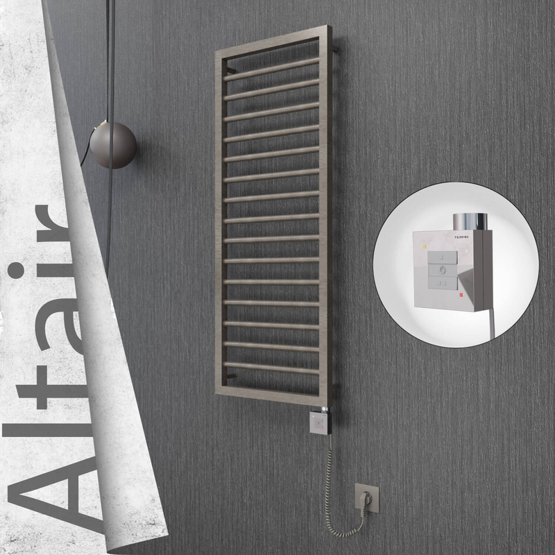 ALTAIR Elektrikli Paslanmaz Çelik Havlupan 400x1180 Satin Polisaj (KTX1 Termostat) 300W Spiral Kablolu