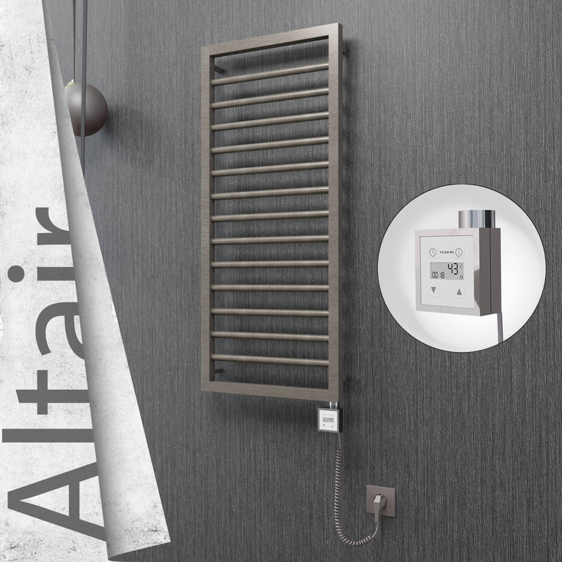 ALTAIR Elektrikli Paslanmaz Çelik Havlupan 400x1180 Satin Polisaj (KTX3 Termostat) 300W Spiral Kablolu