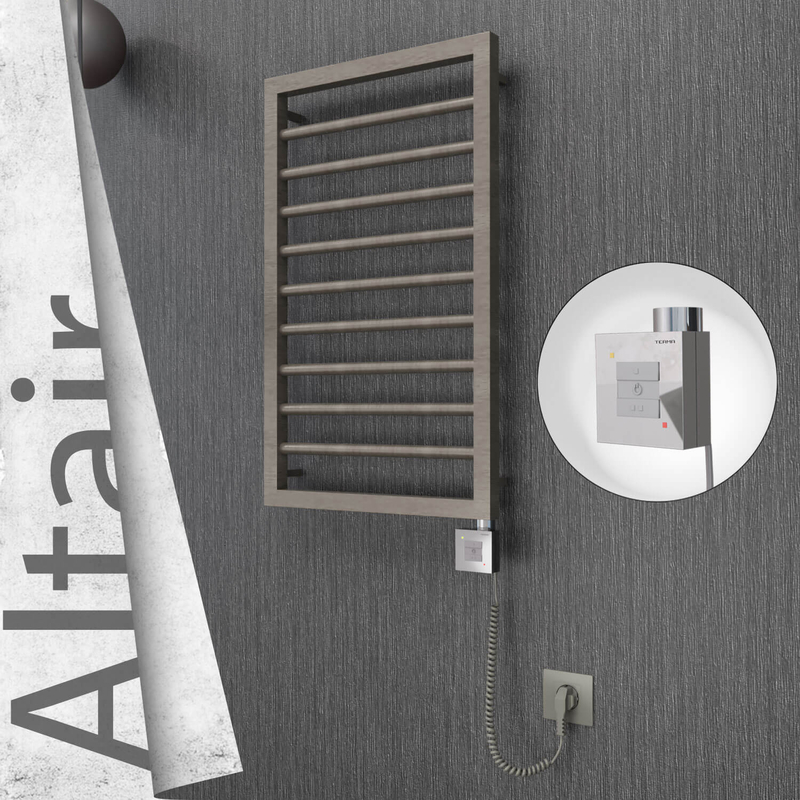 ALTAIR Elektrikli Paslanmaz Çelik Havlupan 400x760 Satin Polisaj (KTX1 Termostat) 200W Spiral Kablolu