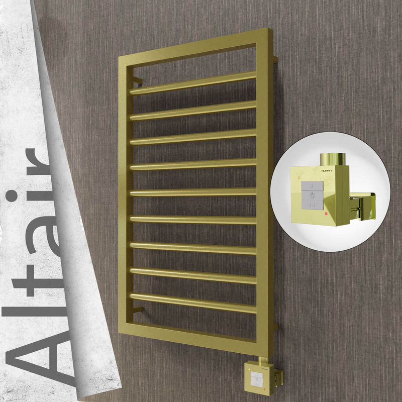 ALTAIR Elektrikli Paslanmaz Çelik Havlupan 400x760 Satine Altın (KTX1 Termostat) 200W