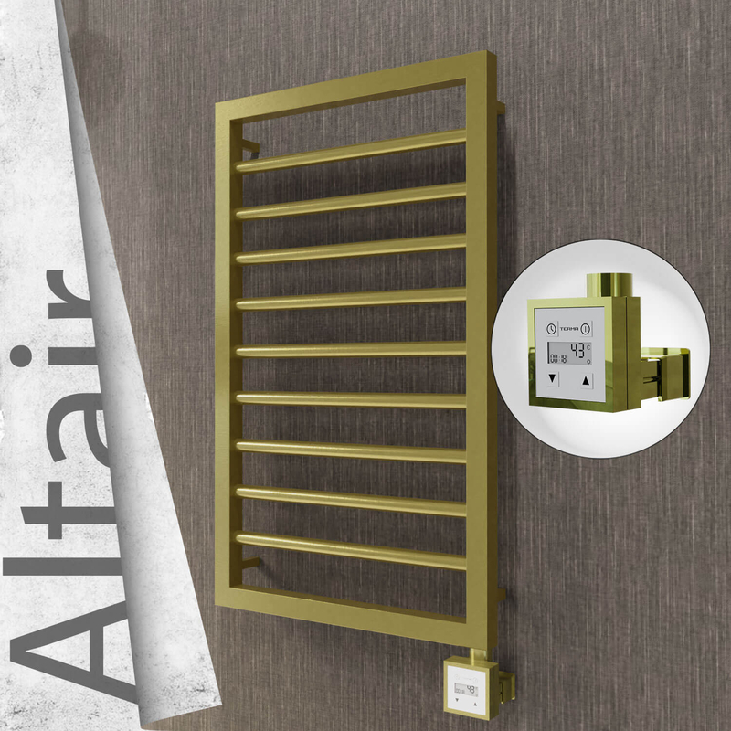 ALTAIR Elektrikli Paslanmaz Çelik Havlupan 400x760 Satine Altın (KTX3 Termostat) 200W