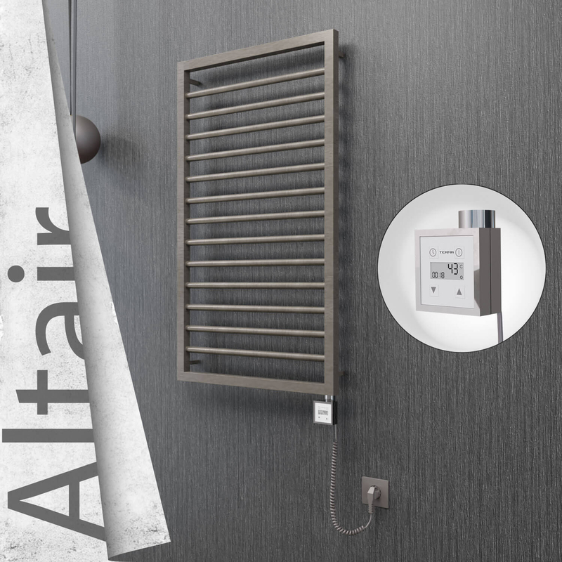 ALTAIR Elektrikli Paslanmaz Çelik Havlupan 500x1040 Satin Polisaj (KTX3 Termostat) 300W Spiral Kablolu