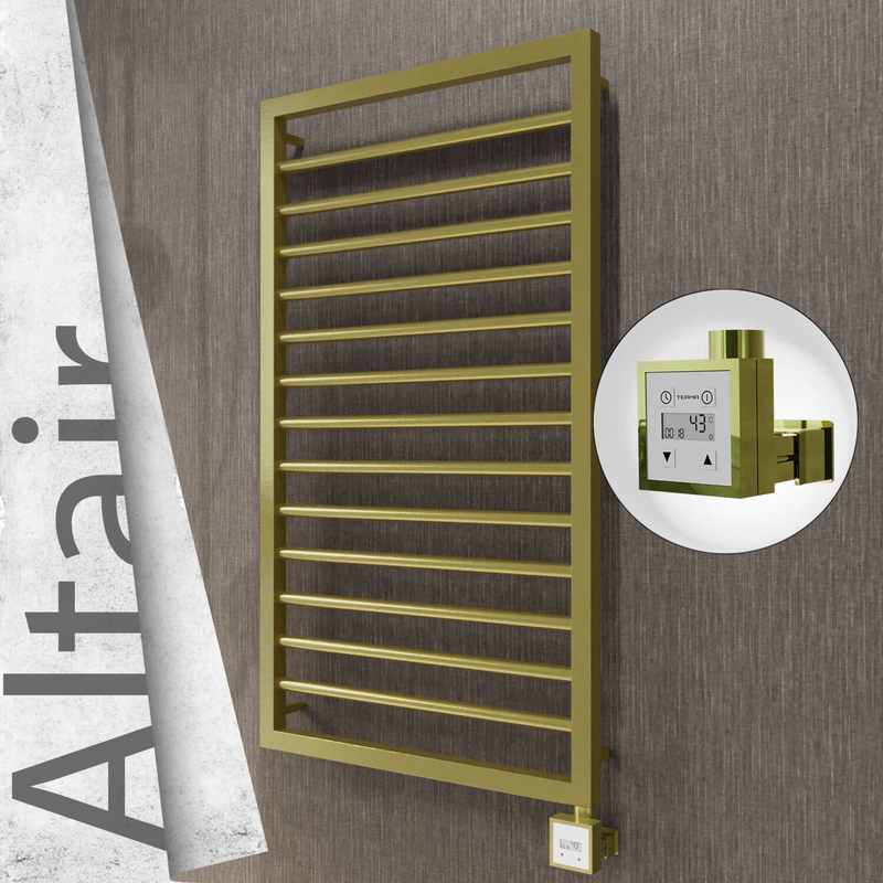 ALTAIR Elektrikli Paslanmaz Çelik Havlupan 500x1040 Satine Altın (KTX3 Termostat) 300W