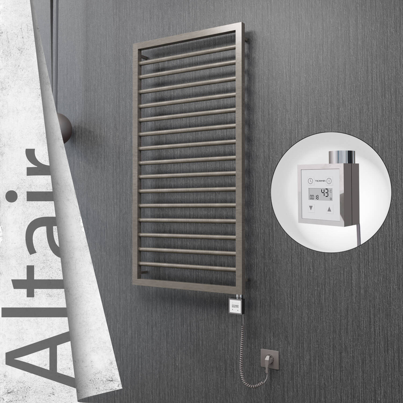 ALTAIR Elektrikli Paslanmaz Çelik Havlupan 500x1180 Satin Polisaj (KTX3 Termostat) 300W Spiral Kablolu