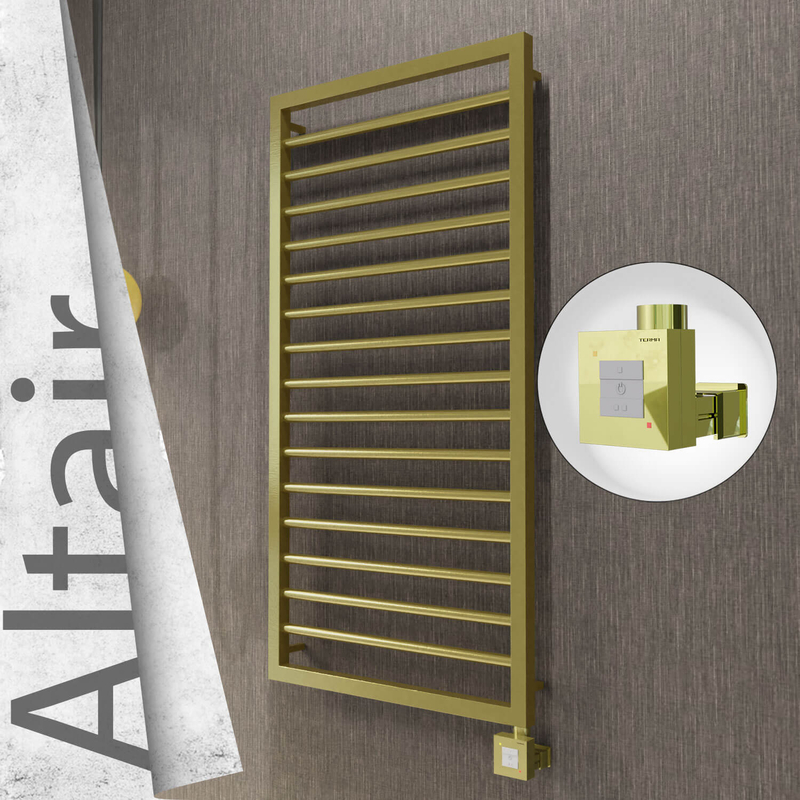 ALTAIR Elektrikli Paslanmaz Çelik Havlupan 500x1180 Satine Altın (KTX1 Termostat) 300W