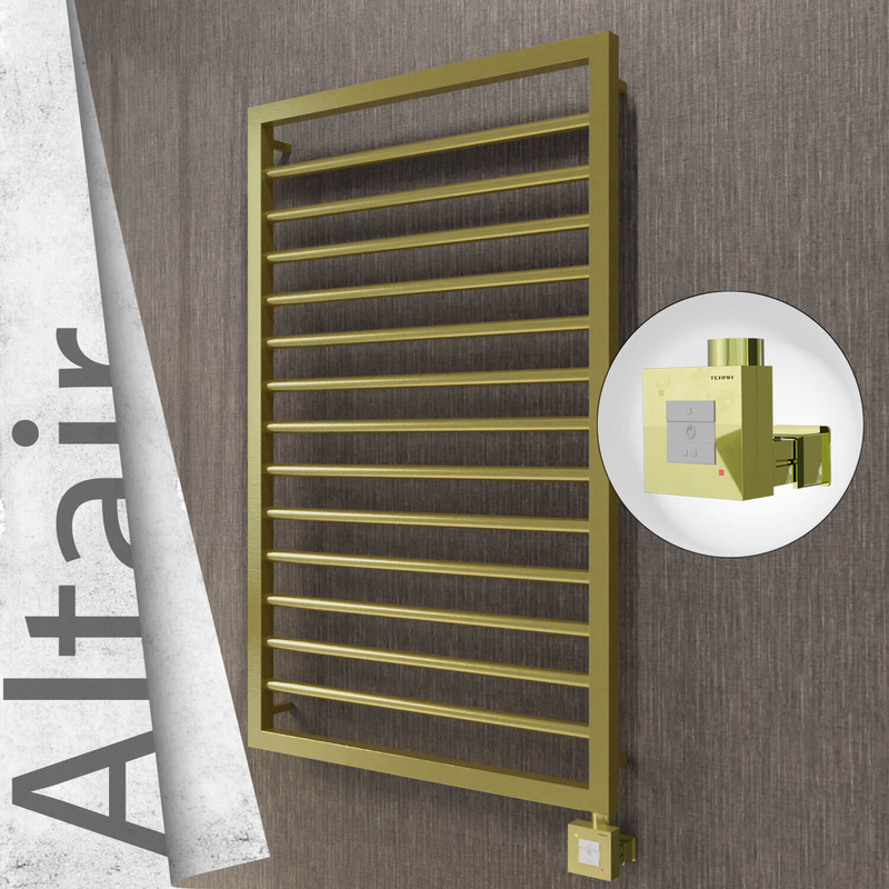 ALTAIR Elektrikli Paslanmaz Çelik Havlupan 600x1040 Satine Altın (KTX1 Termostat) 300W