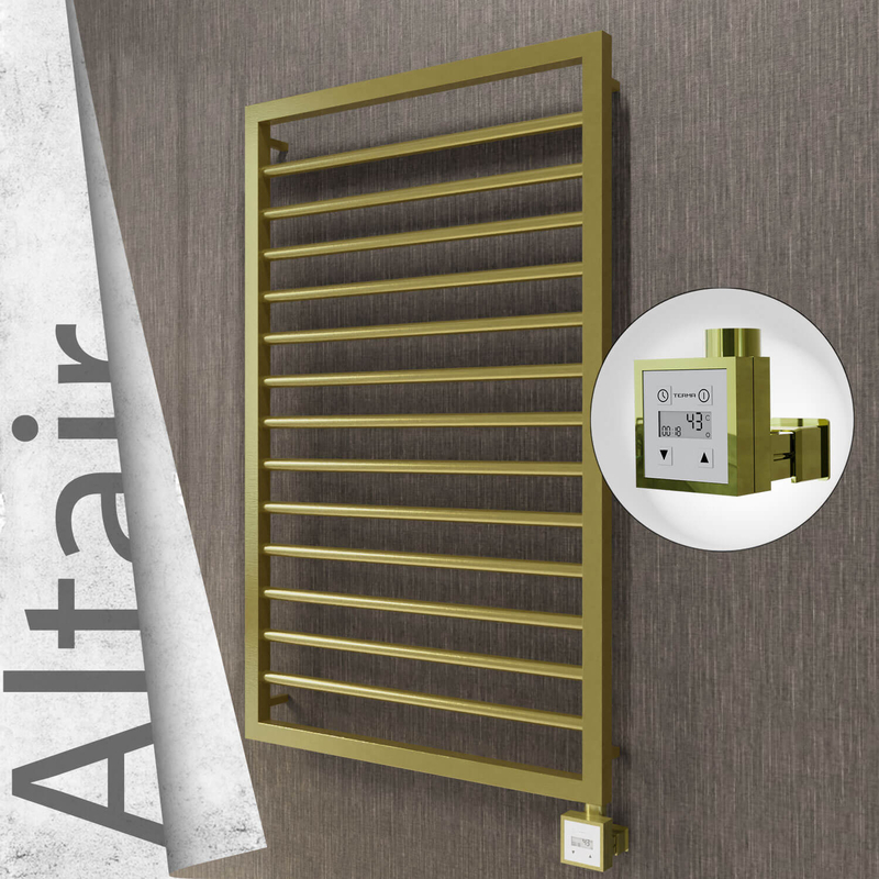 ALTAIR Elektrikli Paslanmaz Çelik Havlupan 600x1040 Satine Altın (KTX3 Termostat) 300W