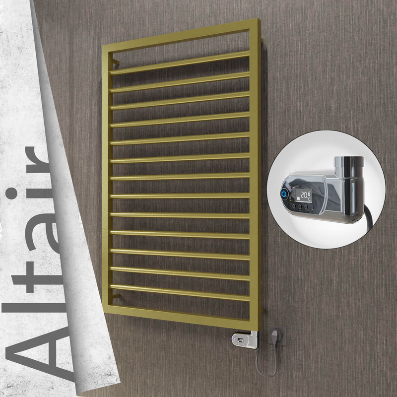 ALTAIR Elektrikli Paslanmaz Çelik Havlupan 600x1040 Satine Altın (Thesis Termostat) 300W