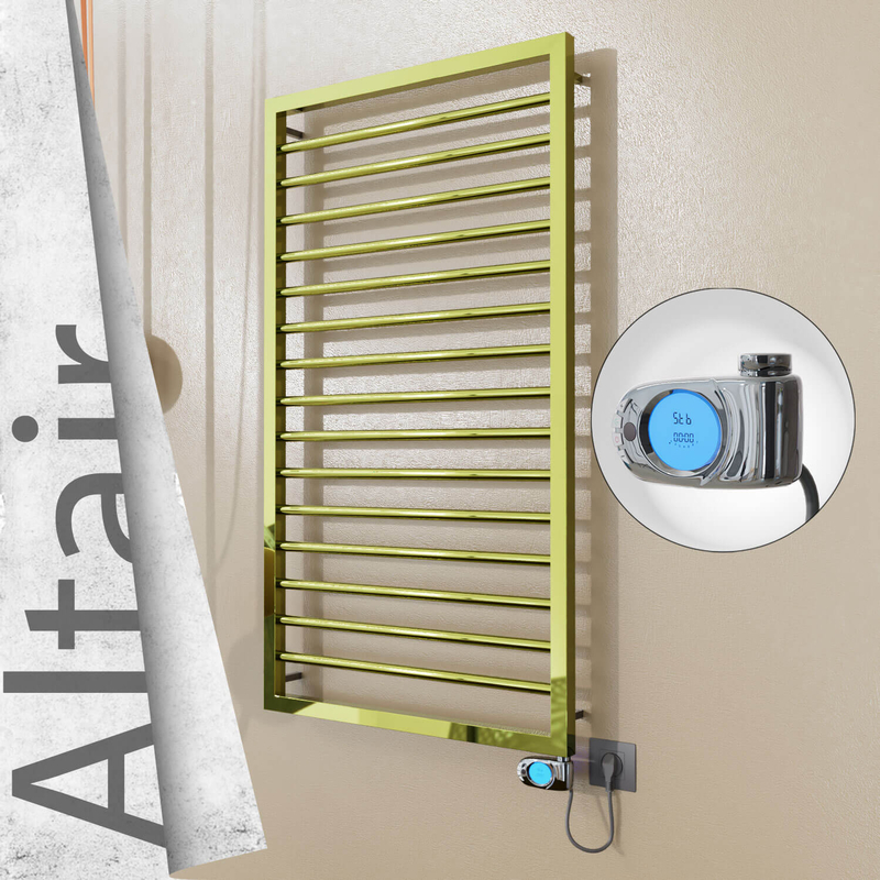 ALTAIR Elektrikli Paslanmaz Çelik Havlupan 600x1180 Altın (Musa Termostat) 300W