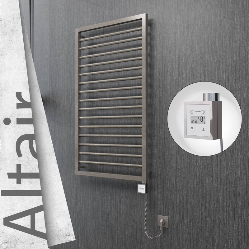 ALTAIR Elektrikli Paslanmaz Çelik Havlupan 600x1180 Satin Polisaj (KTX3 Termostat) 300W Spiral Kablolu