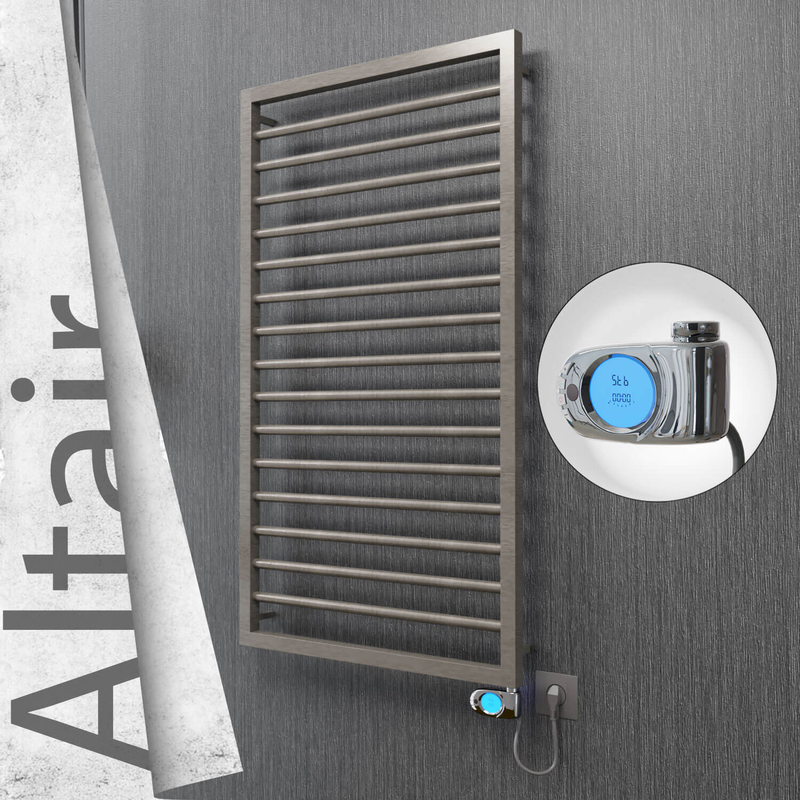 ALTAIR Elektrikli Paslanmaz Çelik Havlupan 600x1180 Satin Polisaj (Musa Termostat) 300W