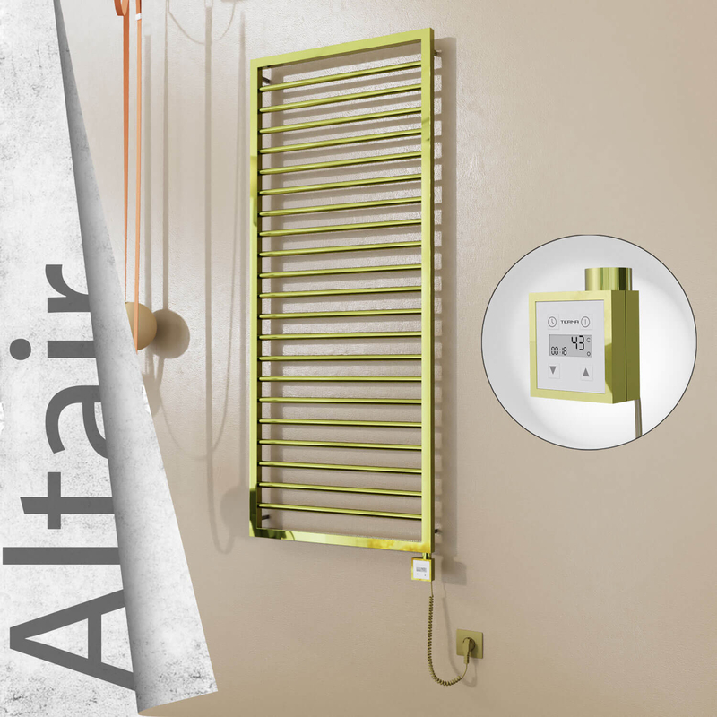 ALTAIR Elektrikli Paslanmaz Çelik Havlupan 600x1600 Altın (KTX3 Termostat) 600W Spiral Kablolu