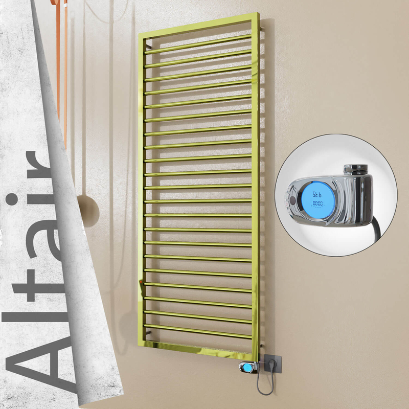 ALTAIR Elektrikli Paslanmaz Çelik Havlupan 600x1600 Altın (Musa Termostat) 600W