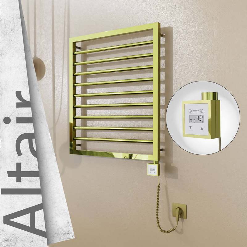 ALTAIR Elektrikli Paslanmaz Çelik Havlupan 600x760 Altın (KTX3 Termostat) 300W Spiral Kablolu