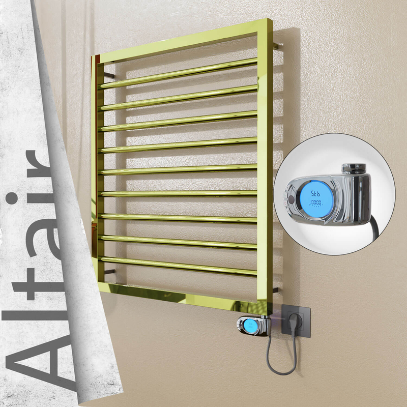 ALTAIR Elektrikli Paslanmaz Çelik Havlupan 600x760 Altın (Musa Termostat) 300W