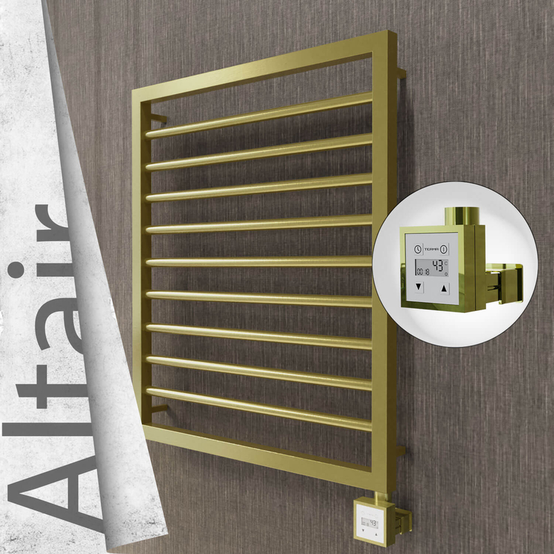 ALTAIR Elektrikli Paslanmaz Çelik Havlupan 600x760 Satine Altın (KTX3 Termostat) 300W