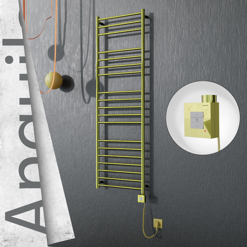 ANGUILA Elektrikli Paslanmaz Çelik Havlupan 500x1630 Altın (KTX1 Termostat) 300W Spiral Kablolu