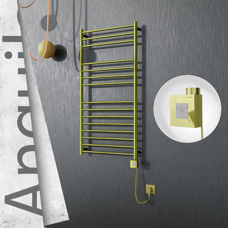 ANGUILA Elektrikli Paslanmaz Çelik Havlupan 600x1210 Altın (KTX1 Termostat) 300W Spiral Kablolu