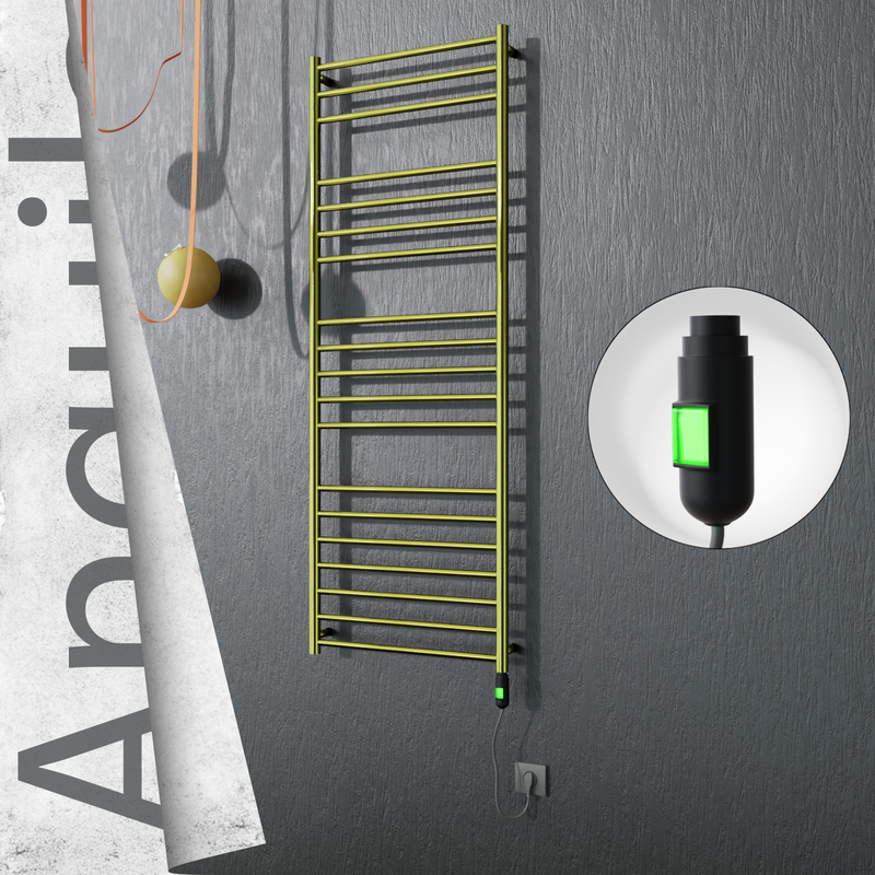 ANGUILA Elektrikli Paslanmaz Çelik Havlupan 600x1630 Altın (On/Off Düğmeli) 300W