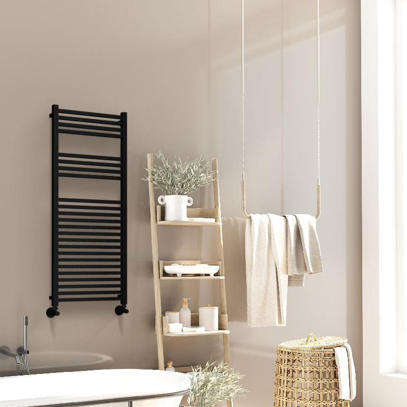 Barbados Decorative Towel Warmer 500x1200 Matt Black