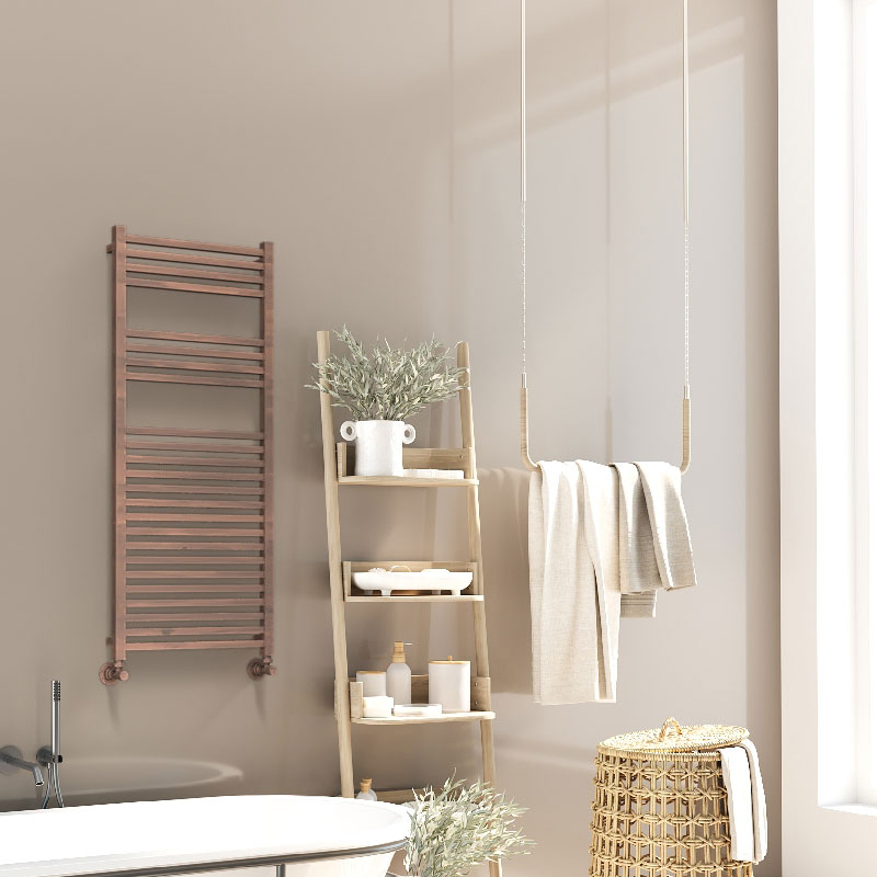 Barbados Decorative Towel Warmer 500x1200 Wood Effect