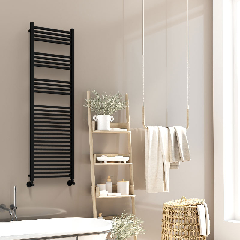 Barbados Decorative Towel Warmer 500x1600 Matt Black