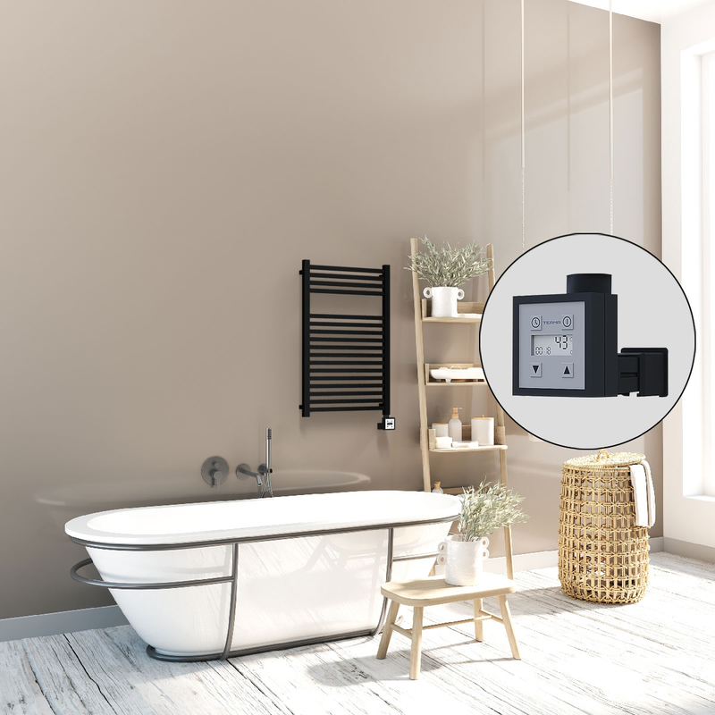 Barbados Electric Towel Warmer 500x800 Matte Black Ktx3 300 W