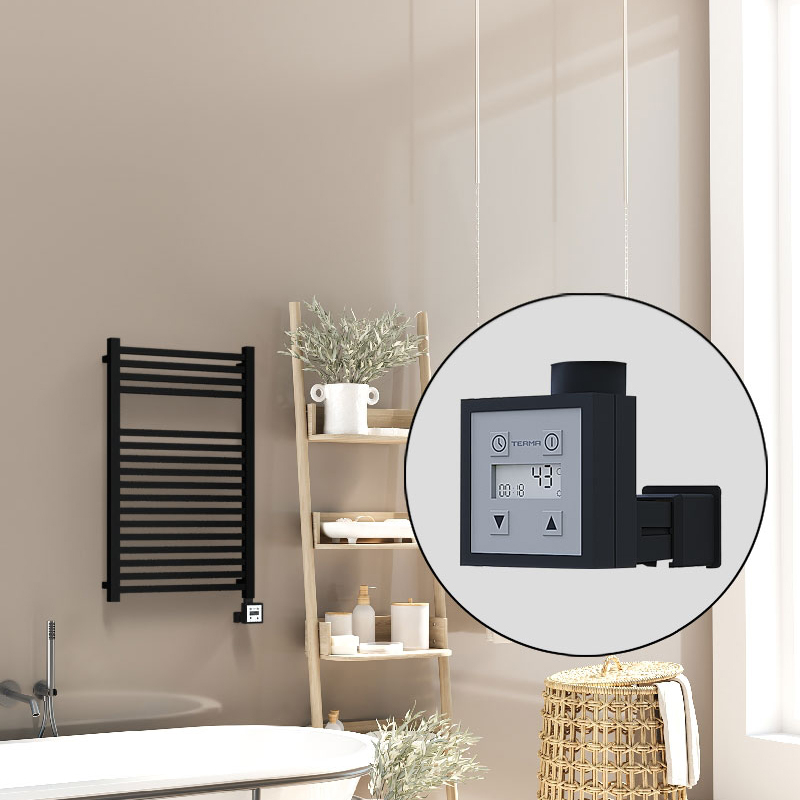 Barbados Electric Towel Warmer 500x800 Matte Black Ktx3 300 W