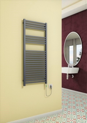 Barbados Electric Towel Warmer 600 Watt 500x1200 Anthracite (On/Off)