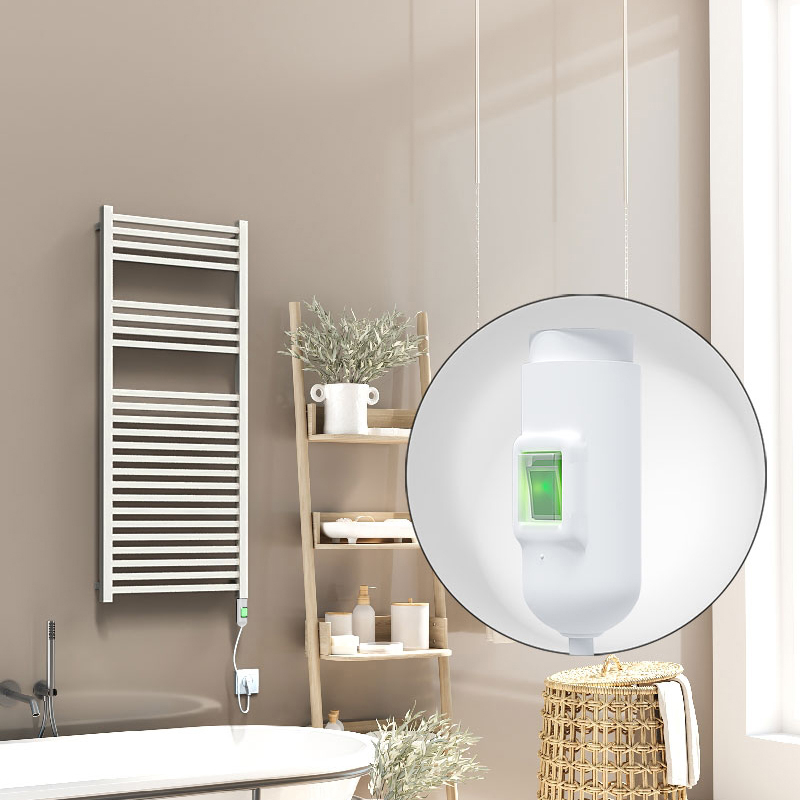 Barbados Electric Towel Warmer 600 Watt 500x1200 White (On/Off)