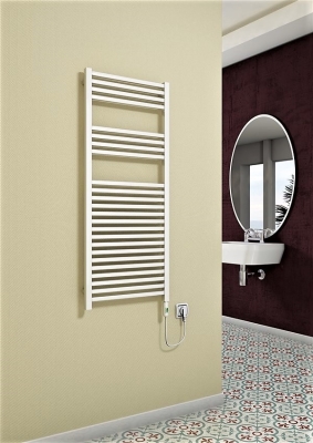 Barbados Electric Towel Warmer 600 Watt 500x1200 White (On/Off)