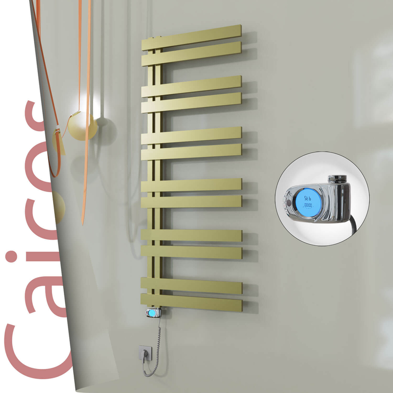 CAICOS Elektrikli Paslanmaz Çelik Havlupan 400x990 Satine Altın (Musa Termostat) 300W