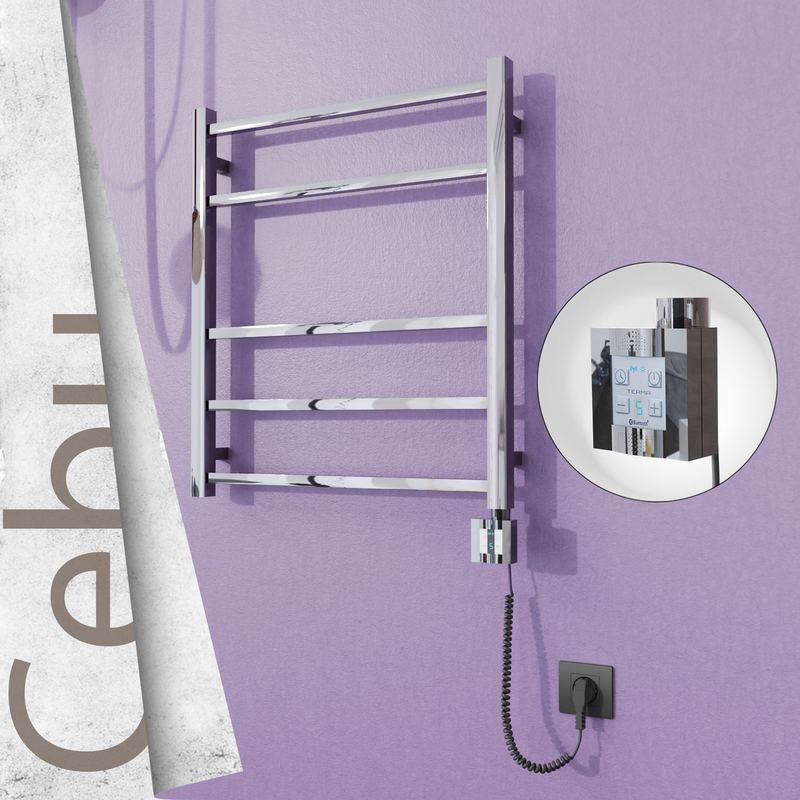 Cebu Electric Towel Warmer 600x705 Mirror Finish Ktx4 200 W (Spiral Cable)