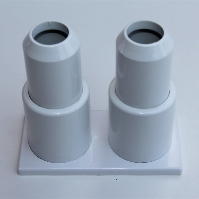 Double Radiator Tube Hiding Sleeve Stringed Plastic Blanc